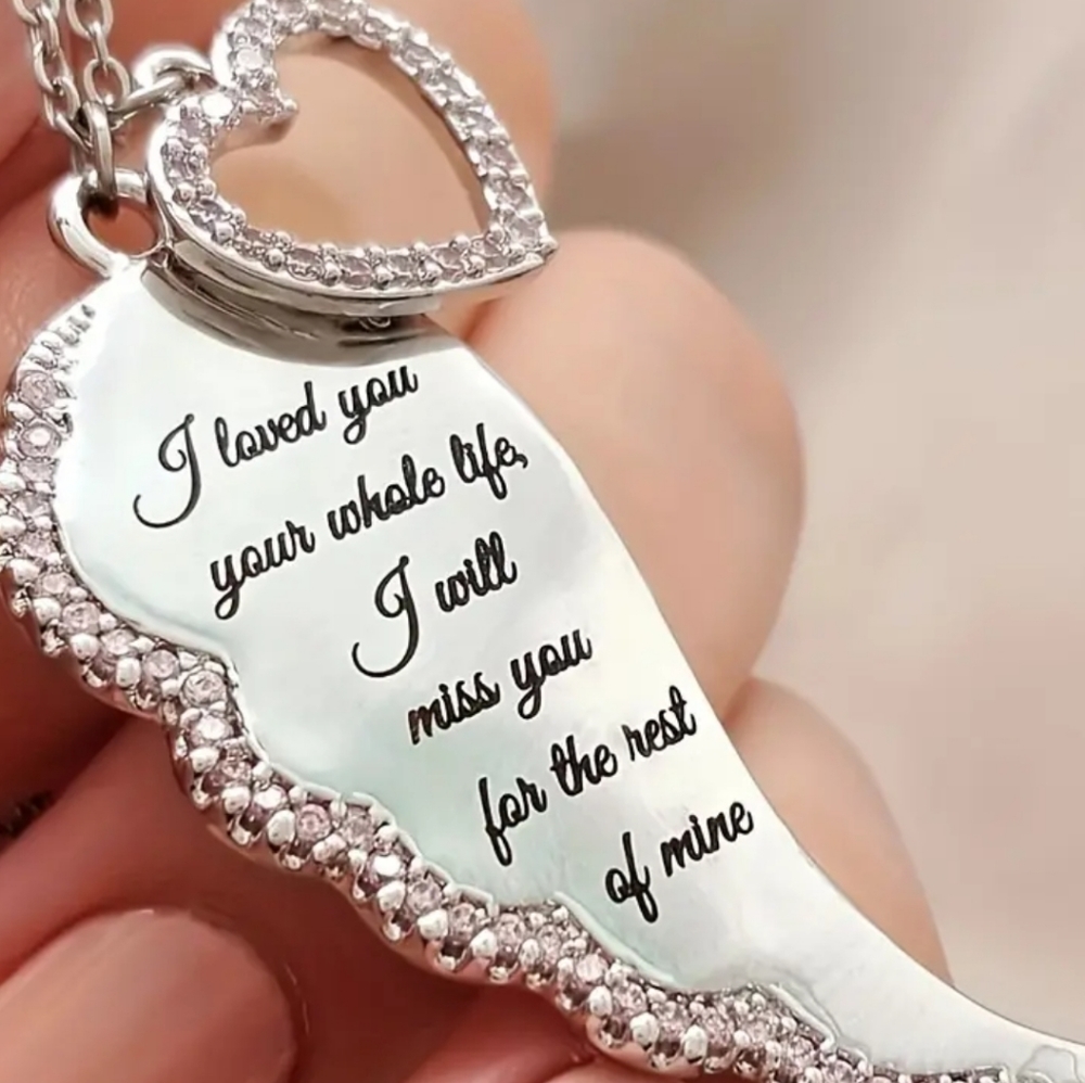 1 piece angle wing pendent on silver plated chain